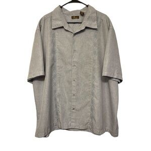 Cafe Luna Blue Short Sleeve Panel Woven Shirt Size 3XL GUC #4243